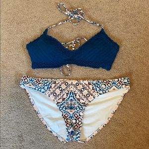 Blue Floral Bikini